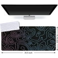 thumbnail image 2 of Large Gaming Mouse Pad, Non-Slip Rubber Base Water-Resistant Mousepad Desk Mat for Computer Keyboard, 35.4" x 15.75" Extended Desk Pad with Stitched Edges for Office Gaming, Contour Line-Black, 2 of 6