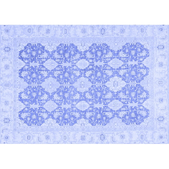 Ahgly Company Indoor Rectangle Oriental Blue Traditional Area Rugs, 7' x 10'