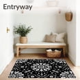 thumbnail image 3 of ODIKA 2'x3' Machine Washable Non-Slip Area Rug, Snowflake Latch Hook Kit with Pre Printed Canvas Holiday Design High Traffic Rug, Black, 647366, 3 of 7