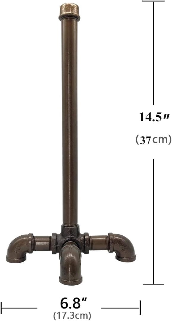 Paper Towel Holder Rustic Industrial Standing Pipe Toilet Roll Tissue Holder, Farmhouse Countertop Vintage Pipe Paper Towel Holder for Kitchen, Bathroom, Home, Living Dining room