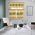 thumbnail image 4 of Sunflower Yellow Kitchen Curtains Sets for Windows 24 Inch Length, Retro Southwest Country Plant Leaf Floral Rod Pocket Window Treatments Tier Curtains and Valances Set for Bedroom/Bathroom, 4 of 8