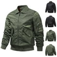 thumbnail image 5 of Men's Bomber Jacket Lightweight Casual Spring Fall Winter Windbreaker Zip Up Flight Jacket Coat Outwear with Pocket, 5 of 5