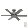 thumbnail image 3 of Hunter 44 inch Outdoor or Indoor Ceiling Fan No Light - Ceiling Fan without Light, For Patio, Porch, Garage, or Living Room, Standard Mount, 6 Blades, Wall Control - Kennicott 51115, Matte Silver, 3 of 17