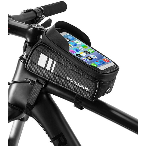 ROCKBROS Sac de Vélo Sac de Téléphone avant Sac de Cadre de Tube Supérieur de Cyclisme Compatible avec iPhone X XS 8 7 Plus Téléphone Portable Inférieur à 6.5