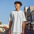 thumbnail image 3 of Dalix Lil Alien Heavyweight Pigment Dye Tee Short Sleeve Cotton Shirt Mens in Lunar Gray 2XL XX-Large, 3 of 5