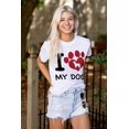 thumbnail image 3 of Love Dog Cute Paw Print Doggie Women's Graphic T Shirt Tees Brisco Brands S, 3 of 5