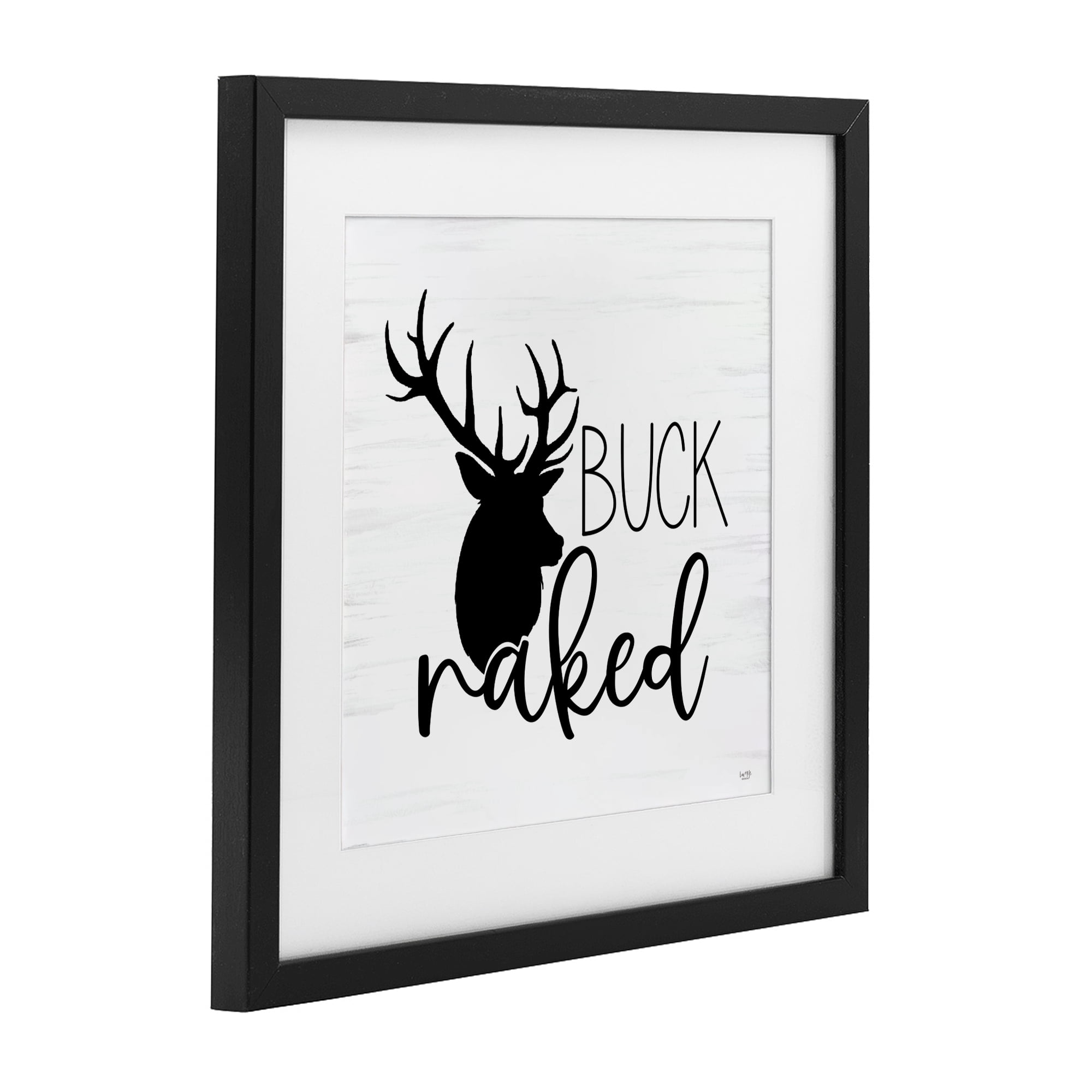Stupell Industries Buck Naked Silhouette Black Framed Print Under Glass, design by Lux + Me Designs