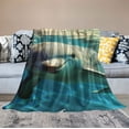 thumbnail image 2 of COMIO  Plush Throw Blanket,Cute Beluga Whale - Blue Soft Fuzzy Blanket,Cozy Outdoor Travel Blanket for Bedroom Livingroom Sofa Couch Car Bed, 2 of 6