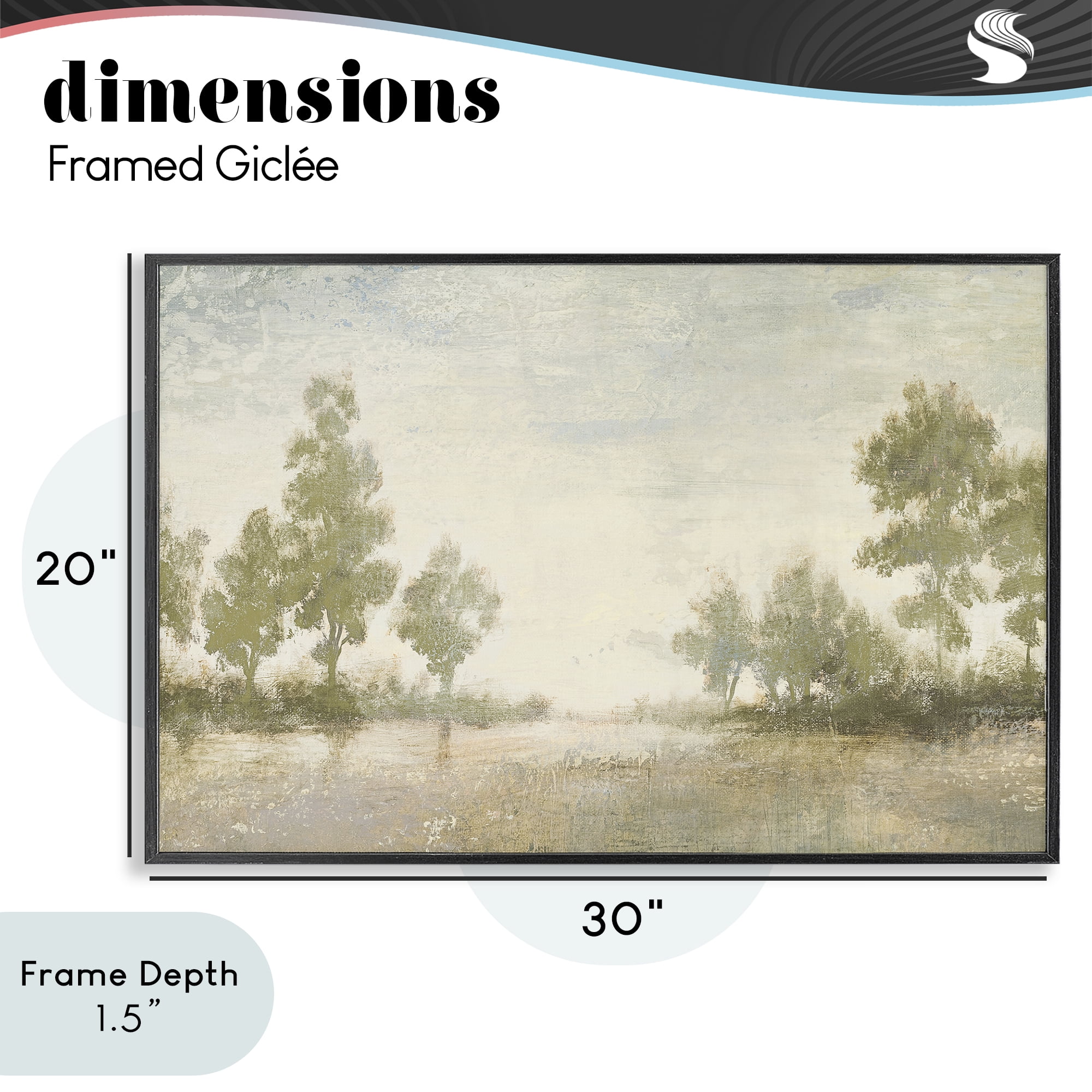 Stupell Industries Forest Light Distant Valley Black Framed Giclee Art, design by Michael Marcon