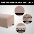 thumbnail image 5 of Vireellx Stretch Ottoman Cover Ottoman Slipcovers for Living Room Foot Stool Stretch Covers to Fit Ottoman Foot Rest, Thick Checked Jacquard Fabric with Elastic Bottom, 5 of 7