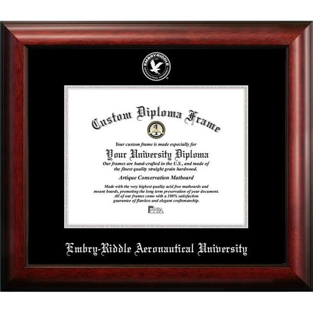 Campus Images FL995SED-1185 11 x 8.5 in. Embry-Riddle Eagles Silver Embossed Diploma Frame