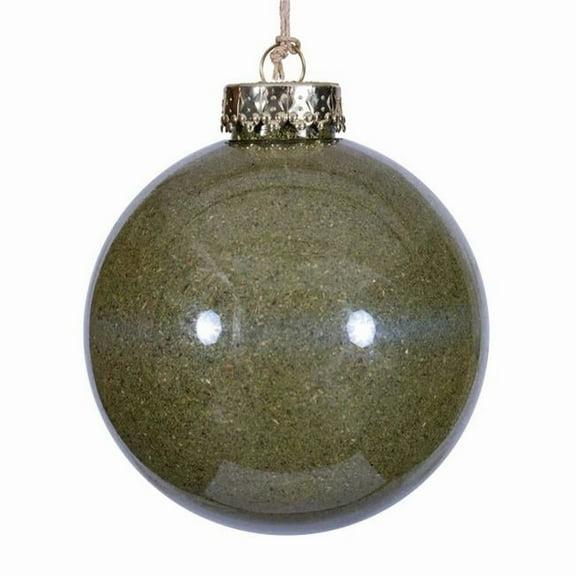 Vickerman RV231704 4 in. Moss Green Ball Ornament - 3 per Bag