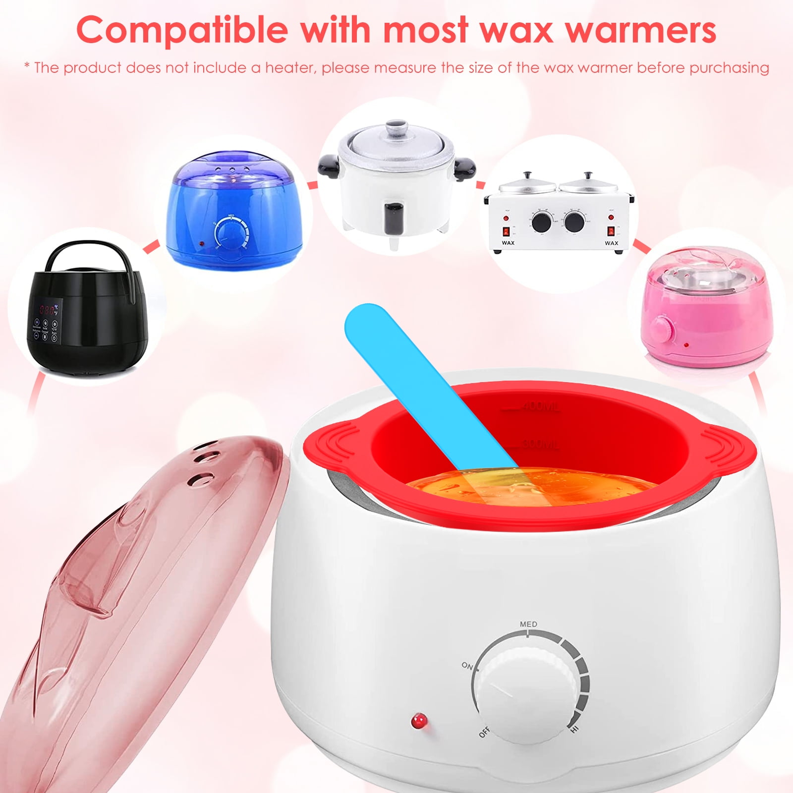  4 PCS Silicone Wax Warmer Liner, Wax Pot Liner Come with 8 PCS  Reusable Silicone Wax Stick, Silicone Wax Bowl Compatible with 16oz Hair  Removal Waxing Kit : Beauty & Personal Care