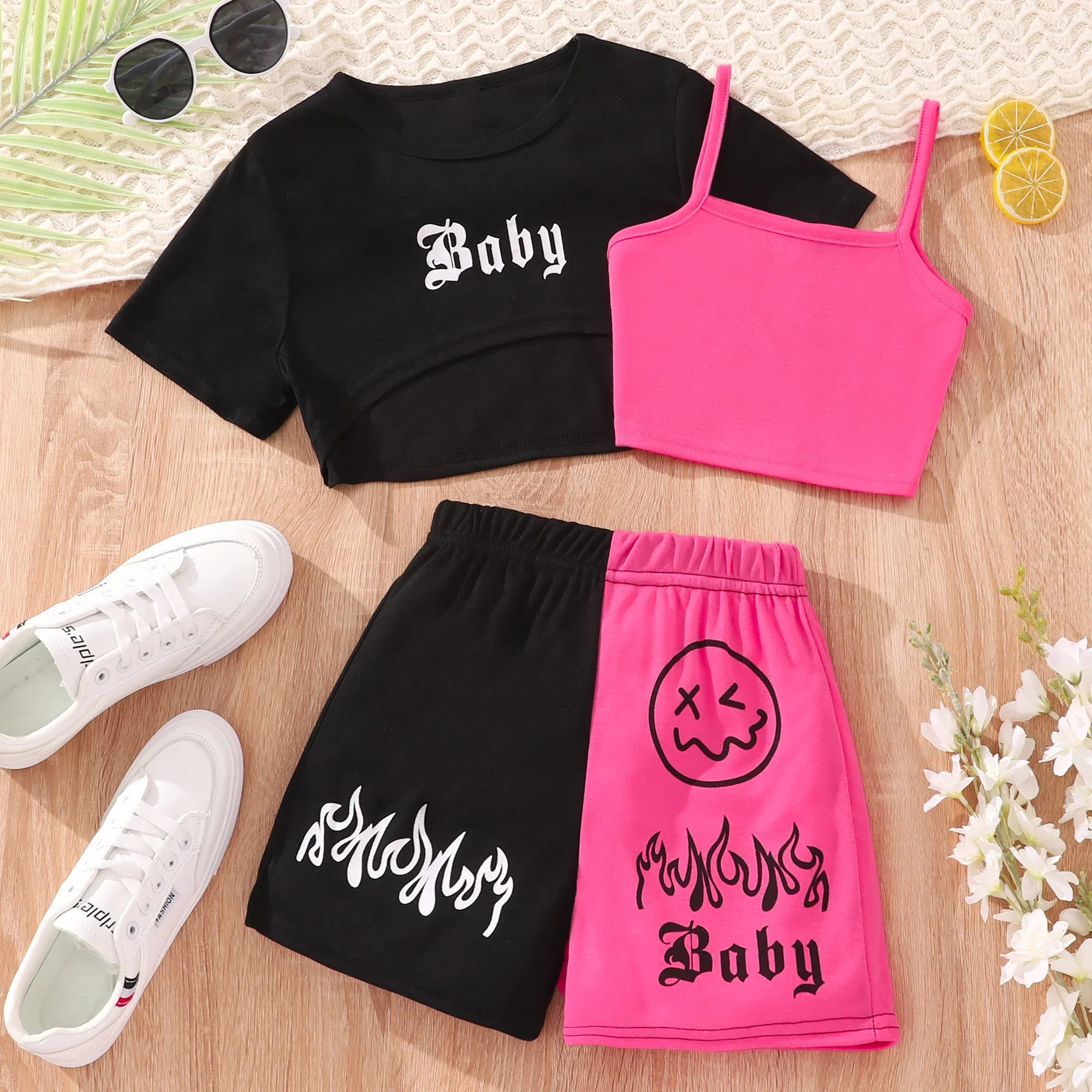 Summer Set Girl Clothes 8 9 10 11 12 Years Old White Sports Outfit Teen Girls Basketball uniform Casual Kids Girl Outdoor suit liangfeng liangfeng Walmart