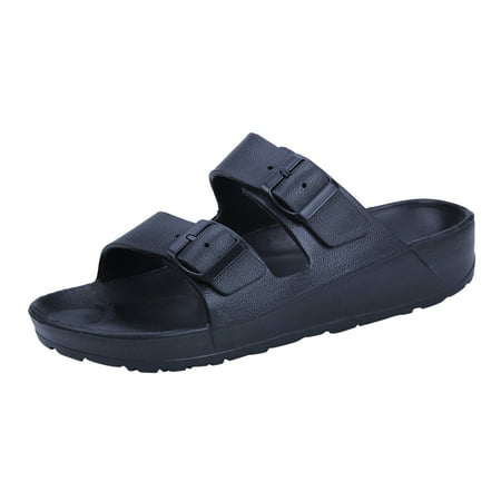 

Men s Fashion Wear Flat Slippers Beach Shoes Ultra Light Double Buckle Sandals man slippers slippers men mens house slippers