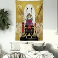 thumbnail image 3 of Japanese Tapestry, Antique Ornamental Box of Archer with Gear and Arrows with Flowers at Sunset, Wall Hanging for Bedroom Living Room Dorm Decor, 40W X 60L Inches, Yellow Black, by Ambesonne, 3 of 5