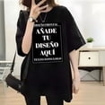 thumbnail image 4 of Playera de Algodón 100% para Mujer con Estampado Personalizado (Frente y Espalda), Añade tu Texto/Foto/Logo/Diseño, Negro, Talla Mediana (M), 4 of 6
