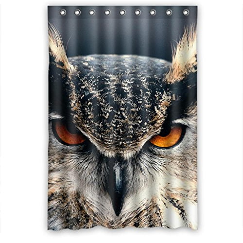 HelloDecor Night Owl Eyes Shower Curtain Polyester Fabric Bathroom