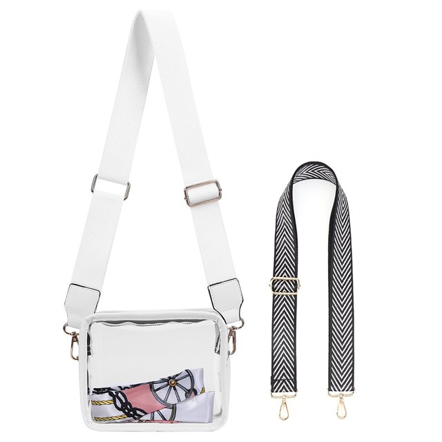 Bolso Tipo Sobre Btafrte PVC transparente Artículos Deportivos y Fitness blanco bufanda Correa