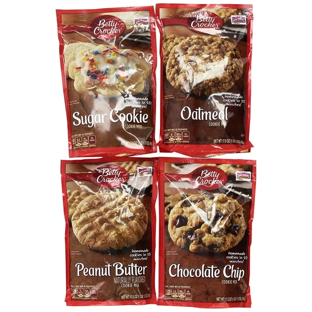Betty Crocker Cookie Mix Variety Pack of Popular Flavors (1) Chocolate Chip Cookie Mix + (1