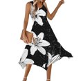thumbnail image 6 of Irregular Hem Floral Printed Sundress for Women Casual Lightweight Summer Beach Dress Flowy Sleeveless A-line Dresses, 6 of 8