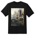 thumbnail image 2 of Plus Size Shirt for Women Black Tops for Women Short Sleeves Shirt for Women Castle (28） T Shirt Crewneck Shirt for Women XL, 2 of 5