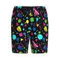 thumbnail image 6 of Daiia Geometric 1980s Styled Mens Woven Stretch Pajama Short,Short Pajama Pants-Large, 6 of 7