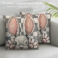 thumbnail image 3 of PHYHOO Easter Pillow Covers, Buffalo Plaid Rabbit Bunny Hip Hop Carrots Farmhouse Decorative Throw Pillowcases for Home Sofa Couch Decoration (Orange), 3 of 5