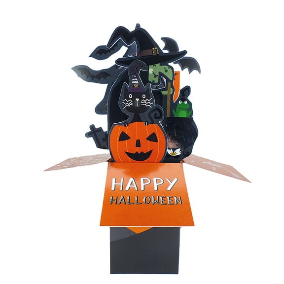 Second Nature Halloween Clever Cube Pop Up Card Witch
