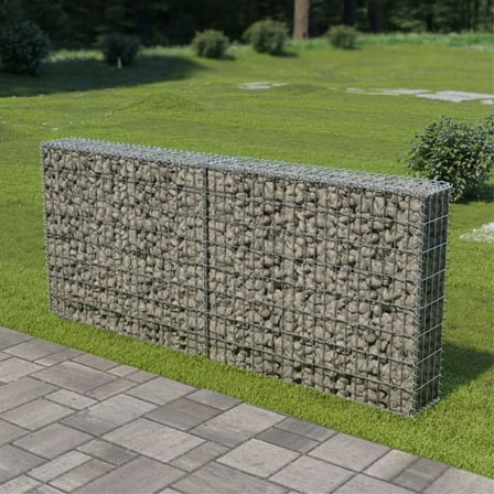Casafoyer Gabion Wall with Covers Galvanized Steel 78.7"x7.87"x33.5"