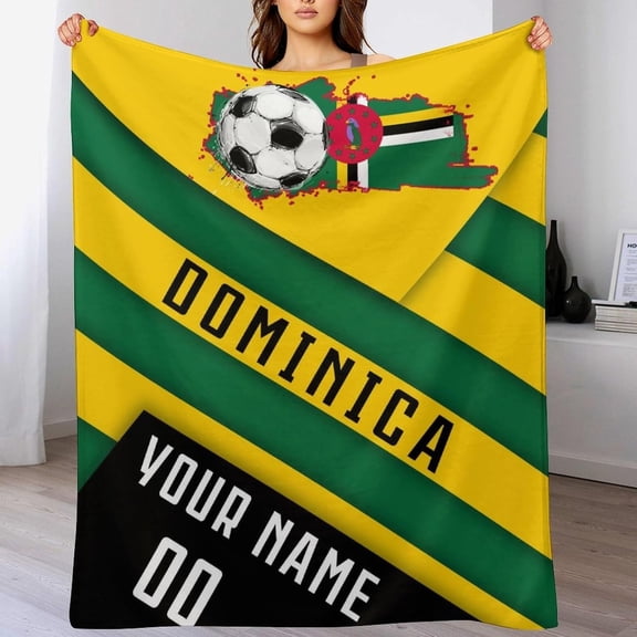 Custom Blanket for Bed Fans Gift Soccer City Winter Summer Fleece Throw Blankets Personalized Name & Number, 40"x50", 50"x60", 70"x80" A1