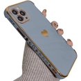 thumbnail image 1 of IBAOLEA Compatible with iPhone 12 Pro Max Case, Luxury Plating Love Heart Phone Case, Cute Side Small Love Pattern Soft TPU Shockproof Full Camera Lens Protective Case for iPhone 12 Pro Max - Grey, 1 of 6
