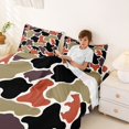 thumbnail image 3 of Castle Fairy Rustic Camo Bear Bed Sheets 4-Piece,Colorful Camouflage Wildlife Full Size Sheets,Rust Red Taupe Black,1 Fitted Sheet, 1 Flat Sheet and 2 Pillowcases, 3 of 6