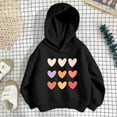 thumbnail image 2 of Odeerbi Kids Girls Hoodies Printed Pullover Hooded Sweatshirts Fashion Casual Printing Long Sleeve Hooded Sweatshirt Tops Black, 2 of 8