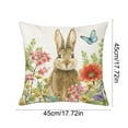 thumbnail image 6 of Easter Wreath Easter Pillow Rabbits Patterns Throw Pillow Cases Decorative Cushion Covers for Sofa Couch Home Easter Decor New, A, 6 of 6