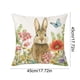 thumbnail image 3 of Funda de cojín decorativa con estampado de conejo de Pascua | Funda de cojín cuadrada de 45 x 45 cm para sofá, sillón y cama | Decoración de lino y poliéster para sala de estar y dormitorio, 3 of 6