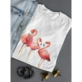 thumbnail image 3 of Pink Grunge Watercolor Flamingos T-Shirt Women -Image by Shutterstock, Female Small, 3 of 4