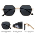 thumbnail image 4 of Gafas de Sol SOJOS Retro Hexágono Cuadrado SJ1101 Oro/Gris Polarizadas, 4 of 6