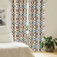 thumbnail image 2 of Ambesonne Colorful Curtains, Patchwork Retro Style, Pair of 28"x95", Multicolor, 2 of 5