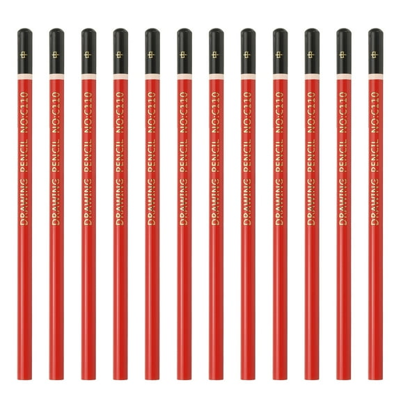 Uxcell 12Pcs Charcoal Pencils, Moderate Soft Charcoal Round Drawing Sketching Pencils for Drawing Writing Art Sketching Artists Beginners, Red/Black