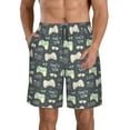 thumbnail image 2 of Uemuo Gamers Pattern Men's Swim Trunks Hawaiian Beach Bathing Suit Swimsuits Beach Quick-Dry Shorts with Pockets-, 2 of 9