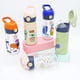 thumbnail image 4 of Botella de agua aislada para niños con tapa abatible de paja, botellas de agua de acero inoxidable para niños para la escuela de boca ancha, vaso de vacío de grado alimenticio sin Bpa con Han, 4 of 5