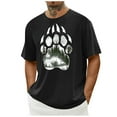 thumbnail image 4 of ZQUUVOU Men's T-Shirt Casual Short Sleeve Print Crew Neck Shirt (A-Black,S), 4 of 5