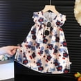 thumbnail image 2 of Gubotare Tulle Dress Girls Toddler Baby Girls' Dresses Kid Little Girls Summer Outfit Casual Cartoon Round Neck A-Line Beach Dresses 18 24 Months (Dark Blue,18-24 Months), 2 of 6