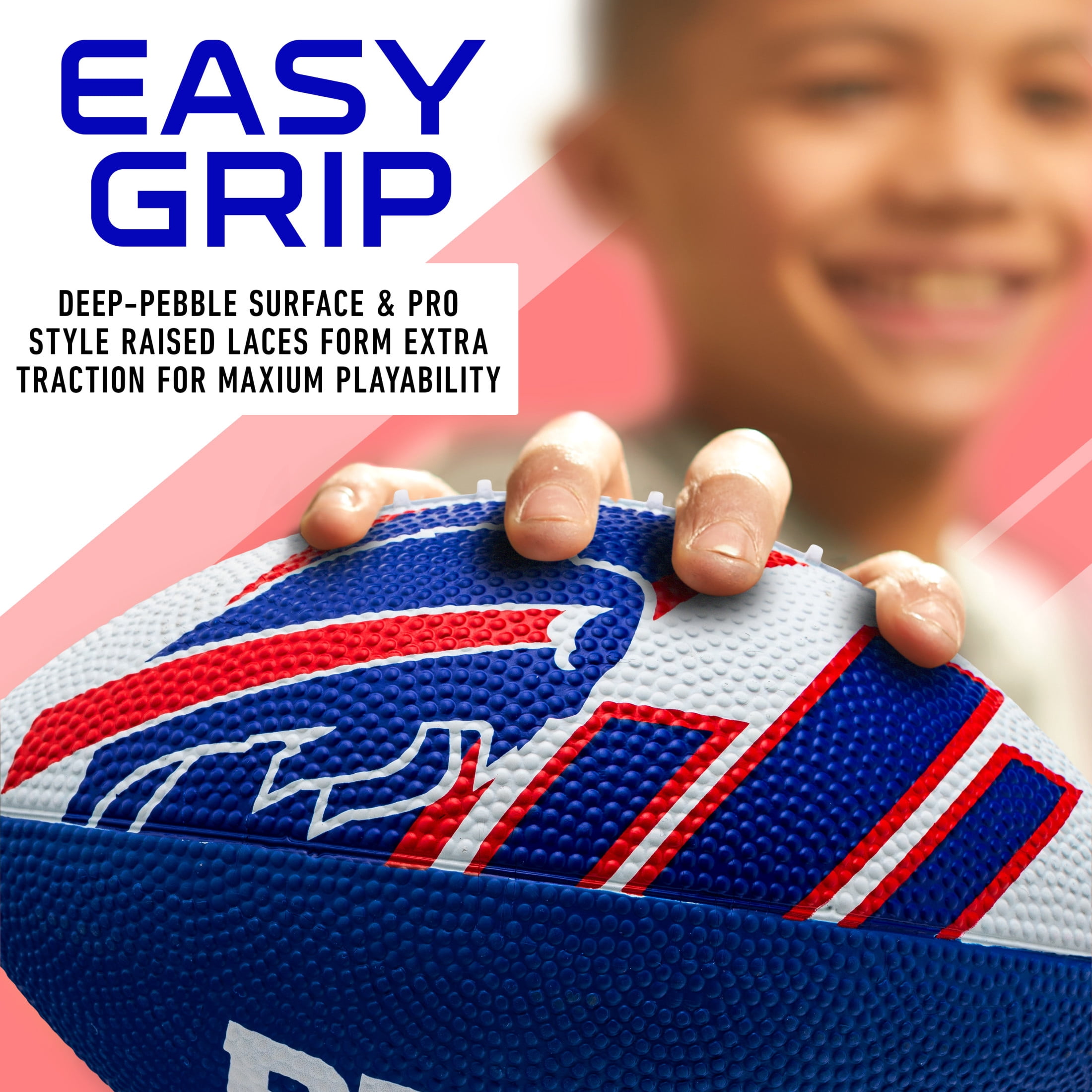 Franklin Sports NFL Buffalo Bills Football - Youth Football -  Mini 8.5" Rubber Football - Perfect for Kids - Team Logos and Colors!