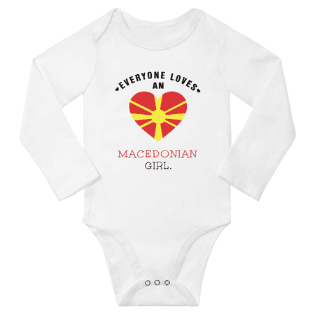 

Everyone Loves An Macedonian Girl Baby Long Slevve Bodysuits Unisex Gifts (White 6-12 Months)