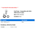 thumbnail image 2 of Fuel Pump - Compatible with 2004 - 2008 Acura TL Base 2005 2006 2007, 2 of 2