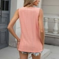thumbnail image 4 of Annhoo Womens Summer Tank Tops Elegant Eyelet V Neck Sleeveless Shirts Casual Vacation Solid Color Basic Tee, 4 of 4