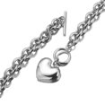 thumbnail image 4 of QQTDFG Women Men Silver Gold Stainless Steel Oval Chain Bangle Necklacec Heart Pendant-10 inch bracelet-8mm wide-Silver, 4 of 5