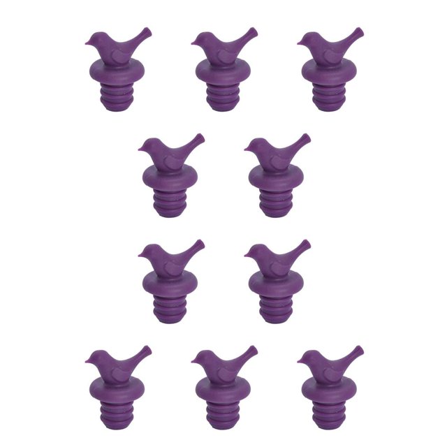 Billuyoard Tapón de botella de vino de pájaro de dibujos animados de silicona reutilizable champán bebida tapas de cerveza tapón vertedor decoración de púrpura 10piezas Billuyoard CBP061365